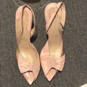BCBG leather pink blush heels